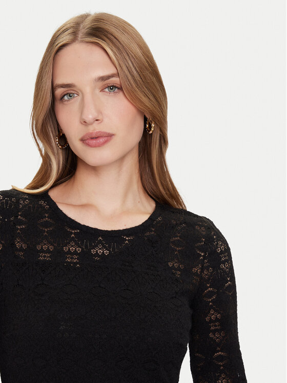 Guess Guess Úpletové šaty W5BK35 K1180 Černá Slim Fit