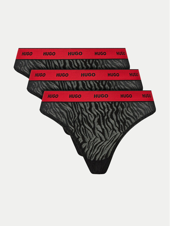 HUGO Hugo Set 3 perechi de chiloți tanga 50523829 Negru