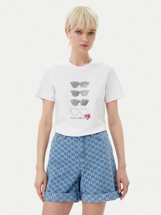 KARL LAGERFELD KARL LAGERFELD T-Shirt A2W17103 Bílá Regular Fit