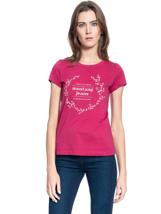 Mustang Mustang T-Shirt ALINA C PRINT Różowy Regular Fit