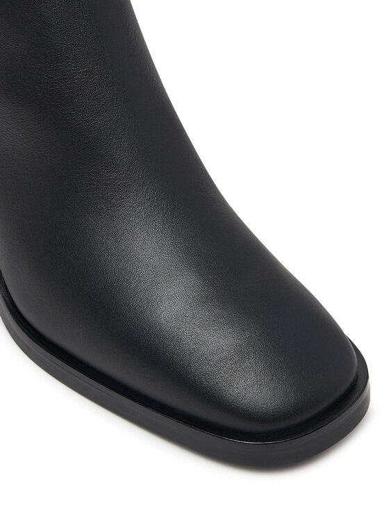 Calvin Klein Calvin Klein Ботуши Block Heel High Boot Lth Hdw HW0HW03178 Черен