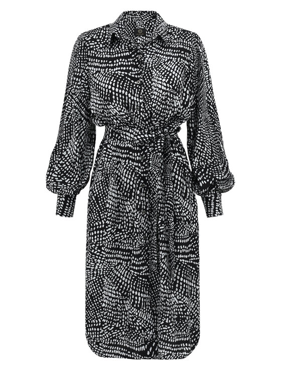 Entelier Entelier Sukienka koszulowa koszulowa midi Czarny Comfortable Fit