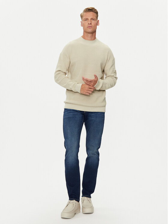 Calvin Klein Jeans Calvin Klein Jeans Sweter J30J323986 Beżowy Regular Fit