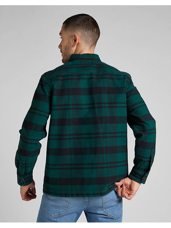 Lee Lee Koszula ZIPPED OVERSHIRT Czarny Loose Fit