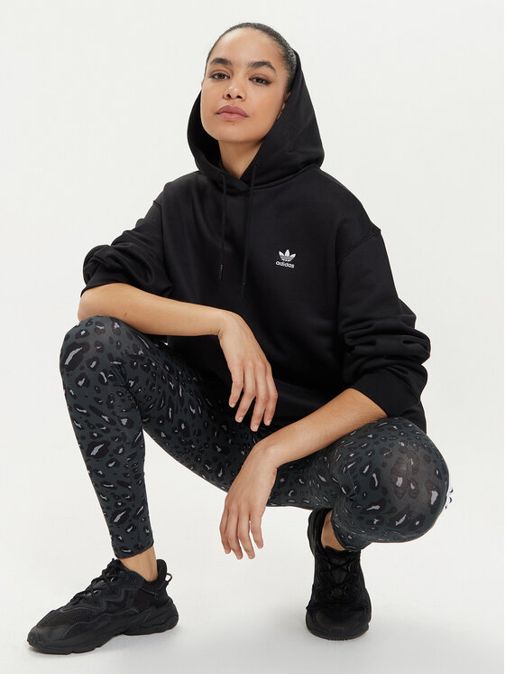 Adidas trefoil hoodie women's black clearance