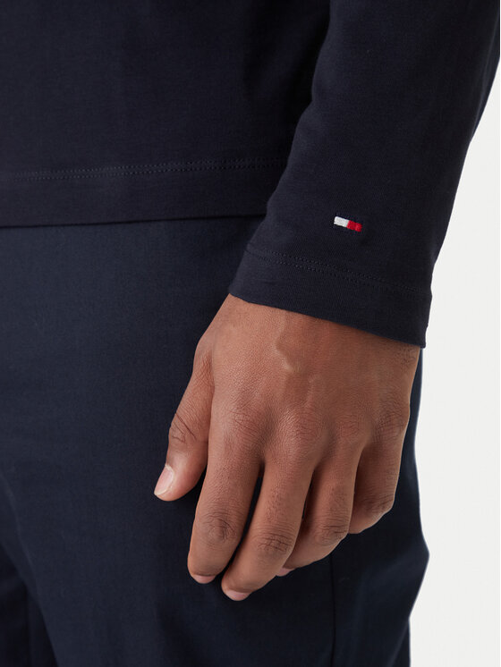 Tommy Hilfiger Tommy Hilfiger Rollkragenpullover Logo MW0MW28787 Dunkelblau Slim Fit