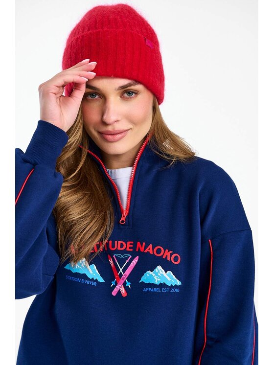 NAOKO NAOKO Bluza High Altitude Granatowy Oversize