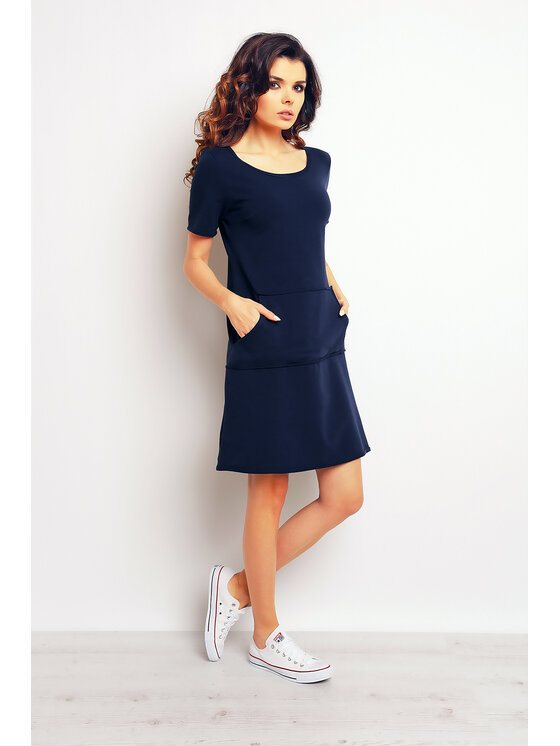 Infinite You Infinite You Sukienka letnia M073 Granatowy Basic Fit