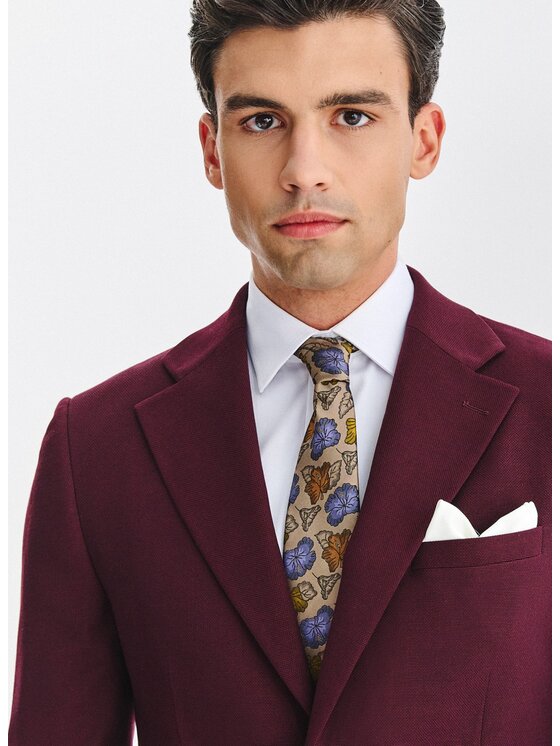 Pako Lorente Pako Lorente Marynarka P25WF-3G-001 Bordowy Super Slim Fit