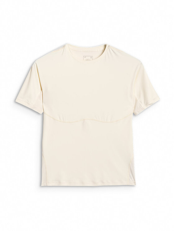 4F 4F Koszulka techniczna TRAINING Kremowy Slim Fit