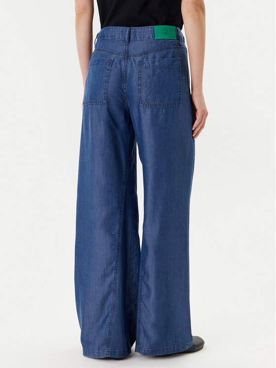 United Colors Of Benetton United Colors Of Benetton Pantaloni din material 4KHNDF09L Albastru Wide Leg