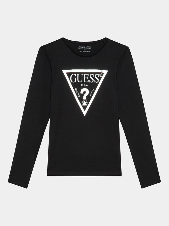 Guess Blūze J84I36 K8HM0 Melns Regular Fit