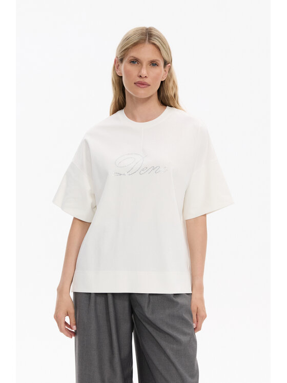 Deni Cler Milano Deni Cler Milano T-Shirt T-DC-T201-F5-10-10-1 Biały Loose Fit