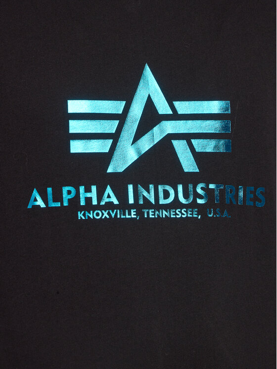 Alpha Industries Alpha Industries T-Shirt Basic Foll Print 100501FP Czarny Regular Fit