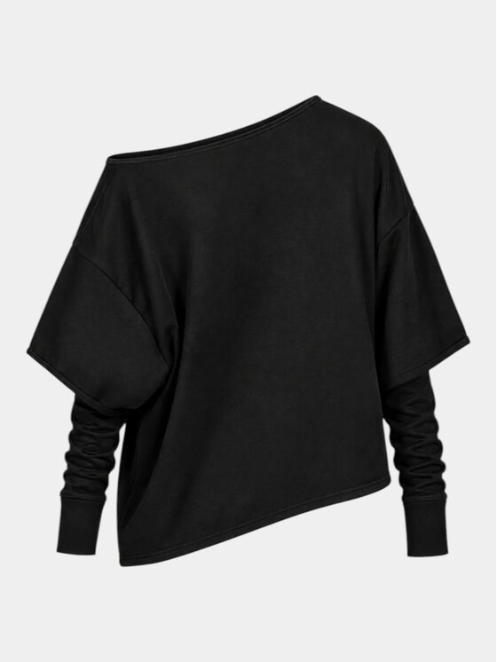 MADE BY SOCIETY MADE BY SOCIETY T-Shirt LAYERED - T27894 Czarny Basic Fit