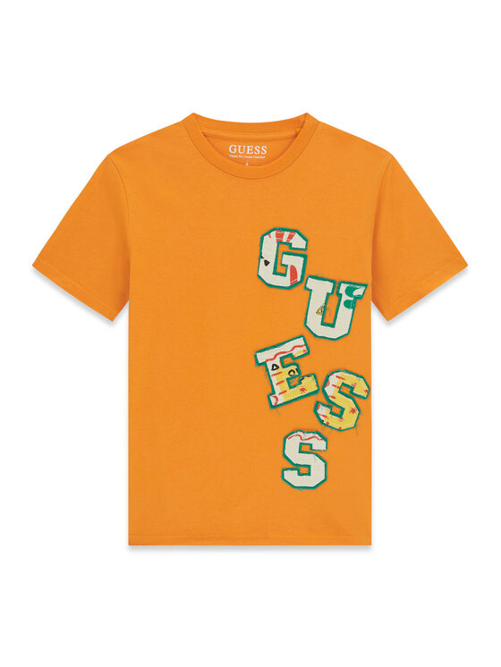 Guess Guess Majica L6GI02 K8HM4 Oranžna Relaxed Fit