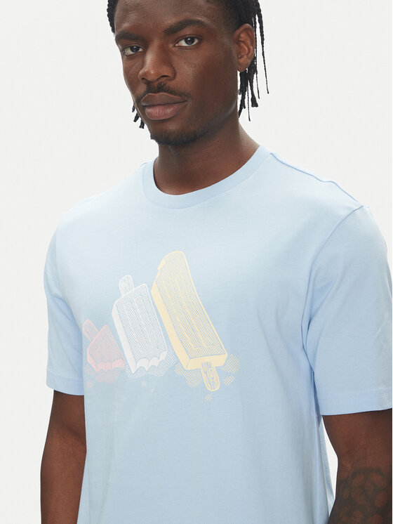 adidas adidas T-krekls Lounge Ice Graphic JJ4019 Zils Regular Fit