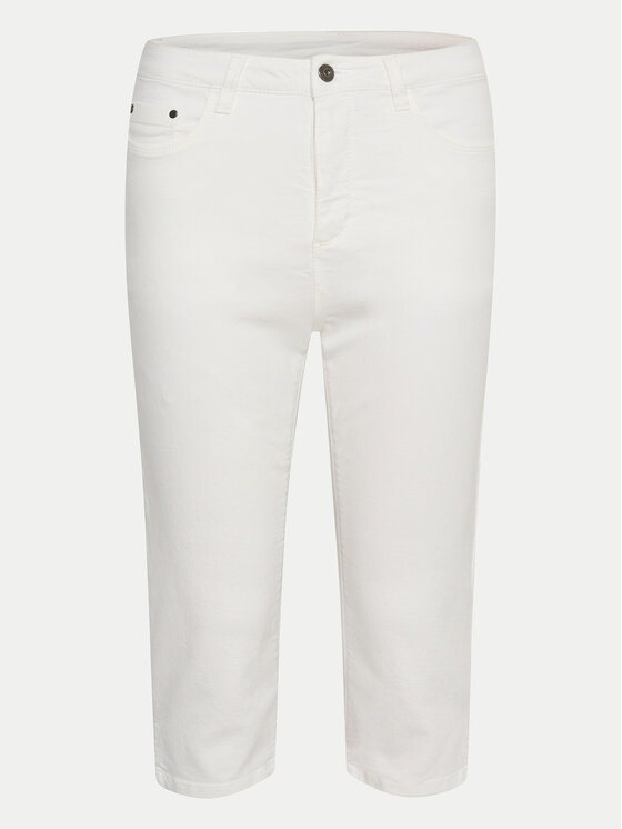 Kaffe Kaffe Spodnie capri Zelina 10506525 Biały Slim Fit