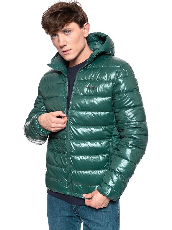 Wrangler Kurtka zimowa PUFFER JACKET Zielony Regular Fit Modivo.pl