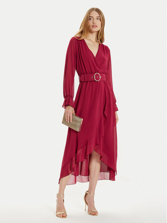 Rinascimento Rinascimento Rochie cocktail CFC0121218003 Vișiniu Regular Fit