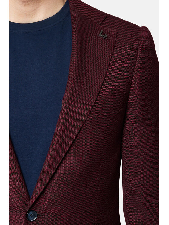 Lancerto Lancerto Garnitur Kinsey GA073124000011 Bordowy Slim Fit