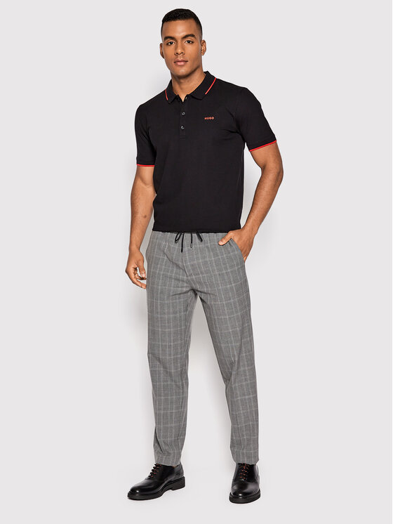 HUGO Hugo Polo majica Dinoso222 50467344 Črna Slim Fit