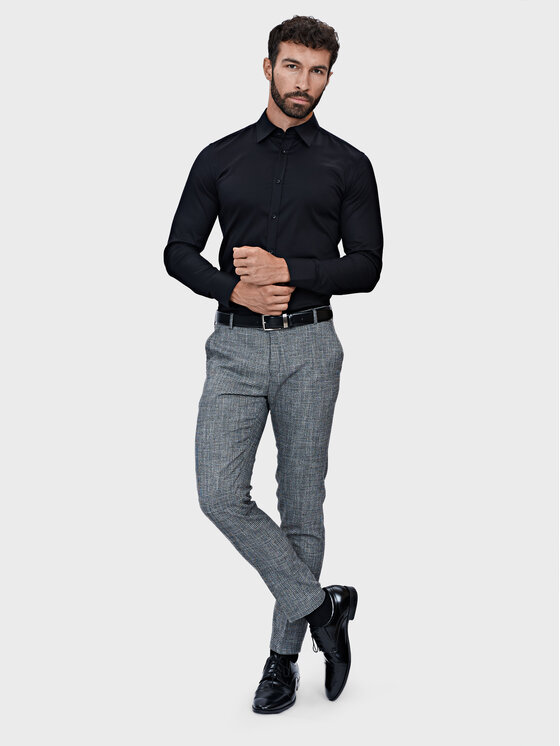 Evenemen Evenemen Koszula Punto G2 Twill Black Czarny Slim Fit