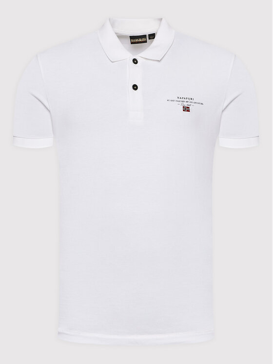 Napapijri Napapijri Тениска с яка и копчета Elbas Jersey NP0A4GB4 Бял Regular Fit