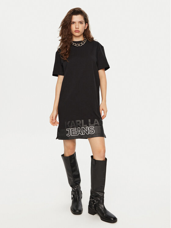 Karl Lagerfeld Jeans Karl Lagerfeld Jeans Haljina za svaki dan A1W13015 Crna Relaxed Fit