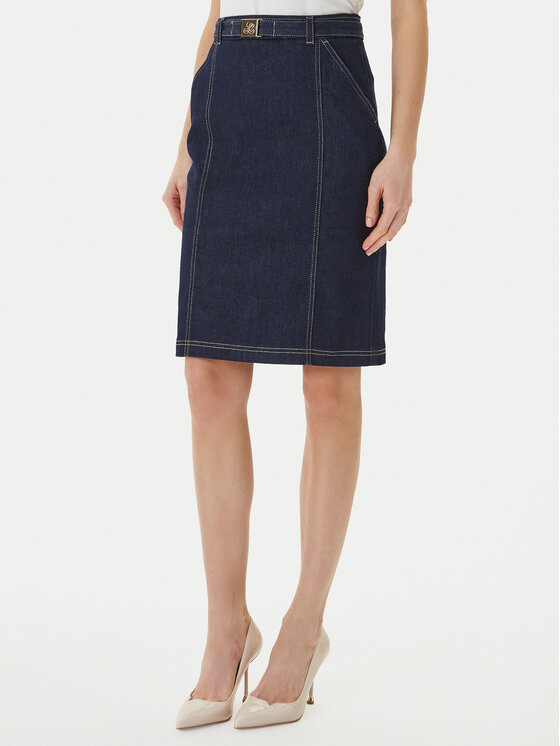 Luisa Spagnoli Luisa Spagnoli Džinsinis sijonas Tennista 542818 Tamsiai mėlyna Slim Fit