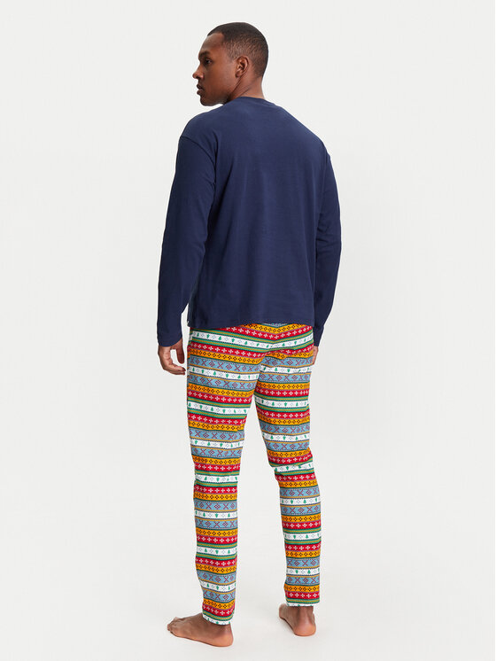 United Colors Of Benetton Pigiama Uomo In Cotone 100%, Mix&match Check E Tinta Unita