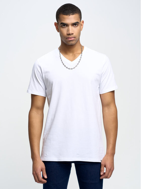 BIG STAR T-Shirt classicov_101 Biały Basic Fit | Modivo.pl