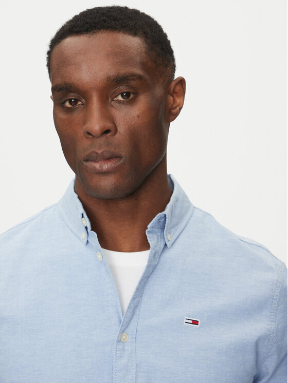 Tommy Jeans Tommy Jeans Krekls Stretch Oxford DM0DM09594 Gaiši zils Slim Fit