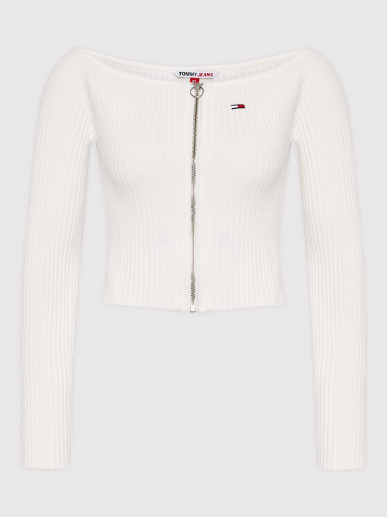 Tommy Jeans Tommy Jeans Cardigan DW0DW13435 Bianco Slim Fit