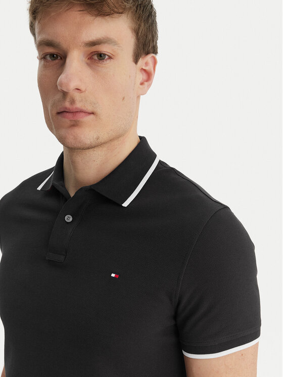 Tommy Hilfiger Tommy Hilfiger Polokošile Pique MW0MW42748 Černá Regular Fit