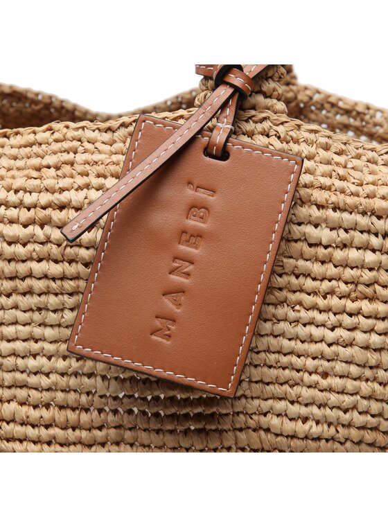 Manebi Manebi Ročna torba Natural Raffia Summer Bag V 2.2 AD Rjava
