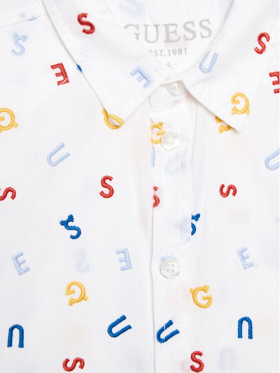 Guess Guess Camicia N3RH07 WBHQ0 Bianco Regular Fit