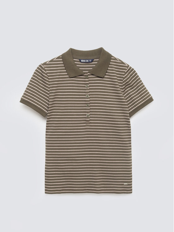 BIG STAR BIG STAR Polo RELLMA Zielony Slim Fit