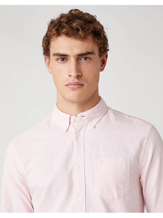 Wrangler Wrangler Camicia LS 1 PKT BUTTON DOWN Rosa Regular Fit