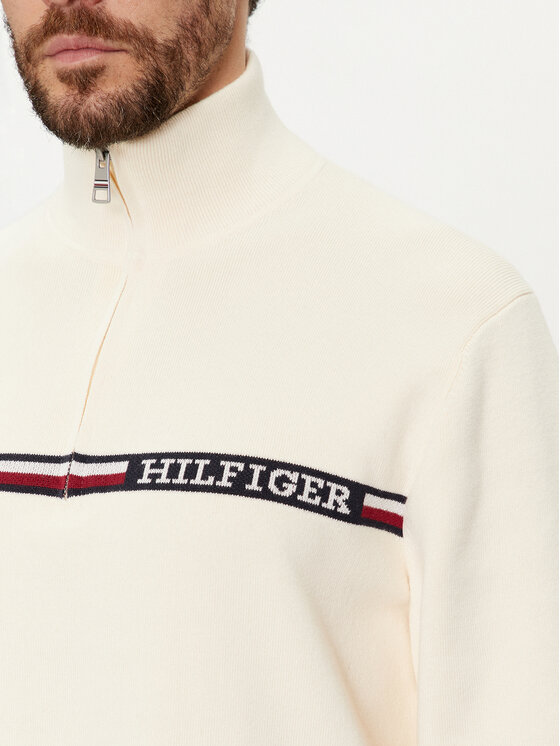 Tommy Hilfiger Tommy Hilfiger Svetr Global Stripe MW0MW33508 Béžová Regular Fit