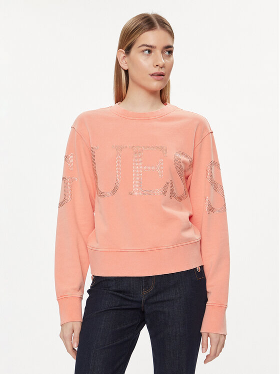 Guess Bluză Vintage Logo W4GQ10 KC8I0 Coral Relaxed Fit