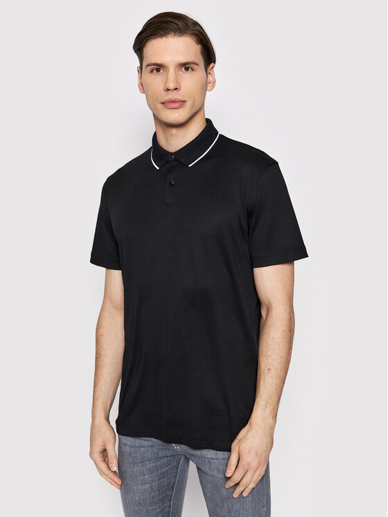 Selected Homme Selected Homme Tricou polo Leroy 16082844 Negru Regular Fit