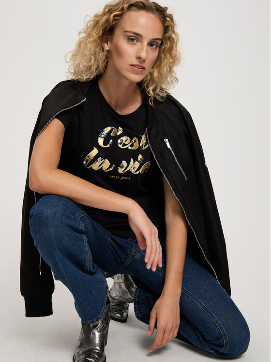 Cross Jeans Cross Jeans T-Shirt 56148-020 Czarny