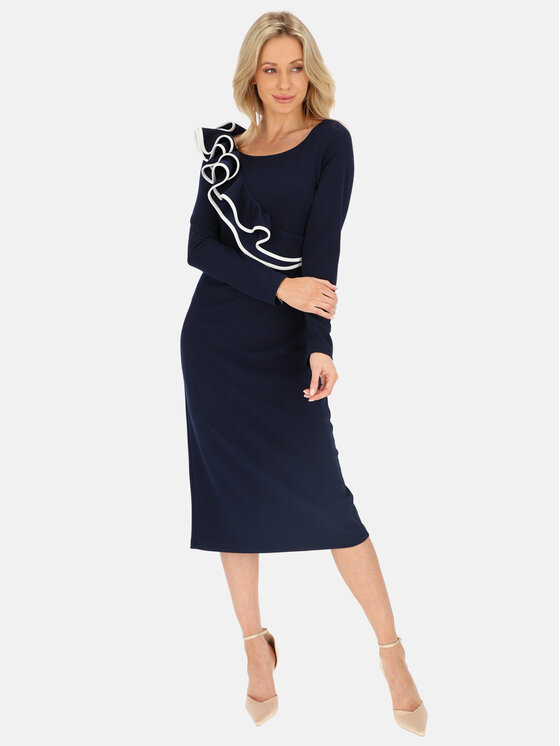 L’AF L’AF Sukienka koktajlowa Kim Granatowy Slim Fit