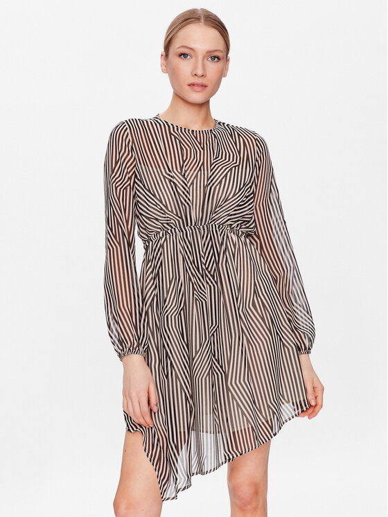 Sisley Sisley Každodenní šaty 4W7XLV036 Béžová Regular Fit