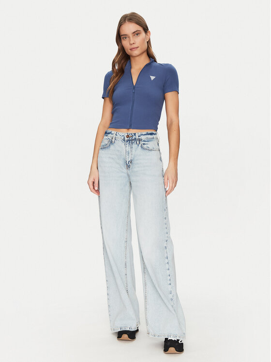 Guess Guess Bluzka V5GP25 KCRS2 Niebieski Slim Fit