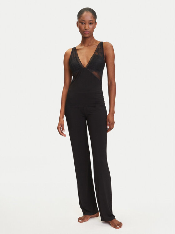 BOSS BOSS Pyžamový top Peony 50545590 Čierna Regular Fit