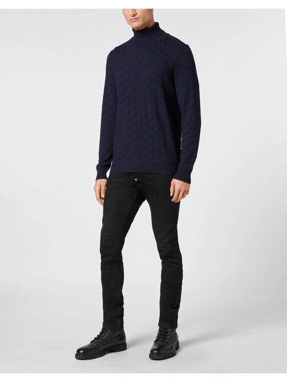 PHILIPP PLEIN PHILIPP PLEIN S dlouhým rukávem 11485 Světle modrá Regular Fit