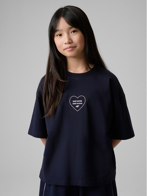 4F 4F T-Shirt BOW MOTION Granatowy Loose Fit
