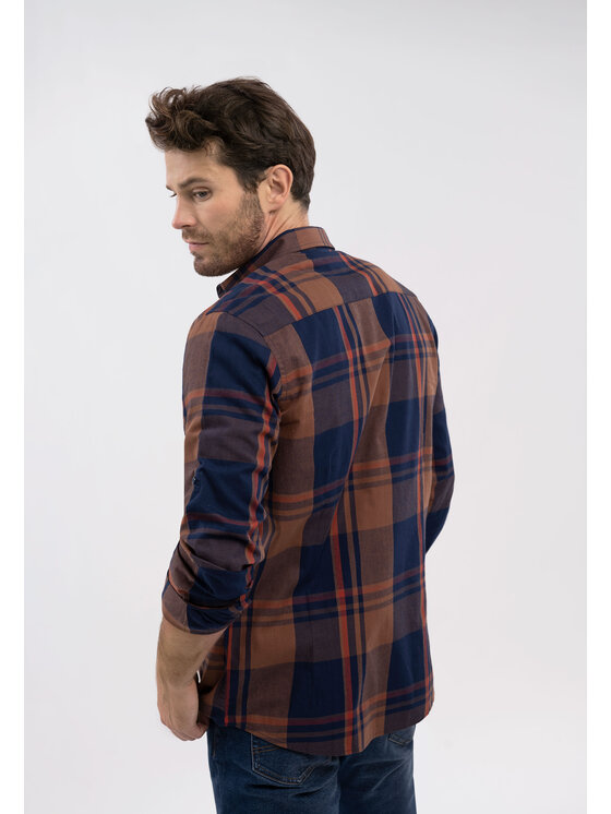 Volcano Volcano Koszula K-JOSE Granatowy Slim Fit
